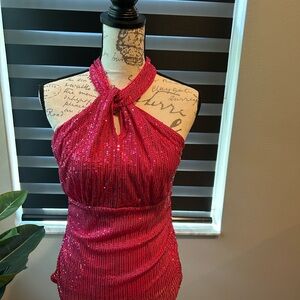 Grace Karin Pink Dress with Lace Detail